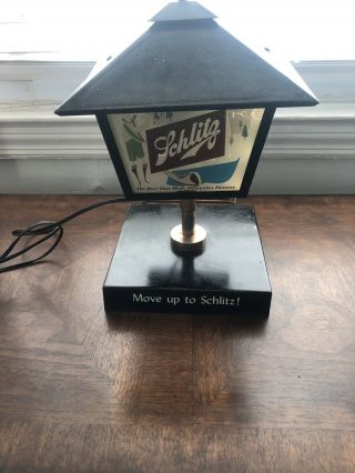 Vintage 1958 Schlitz Beer Sign Street Lamp Light Great