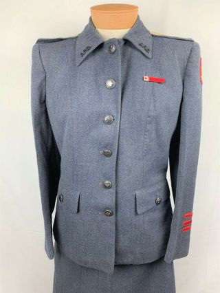 WWII US Women ' s American Red Cross ARC Wool Uniform Blue Grey Jacket Skirt Suit 2
