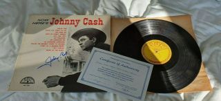 Hand Signed Vinyl Album - Johnny Cash - Now Here 