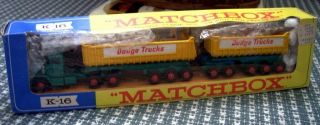 Matchbox Truck K - 16 King Size Dodge Tractor With Twin Tippers