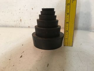 Set Of Six Antique Cast Iron Weights For Candy Or Country Store Counter Scale 2