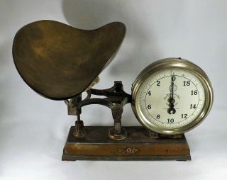 Antique Scale Rare 20 Lbs.  Chas.  Forschner & Sons Dual Sided Art Work