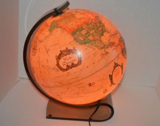 Vintage 1980 Scan - Globe A/s Electric Illuminated Globe On Lucite Stand