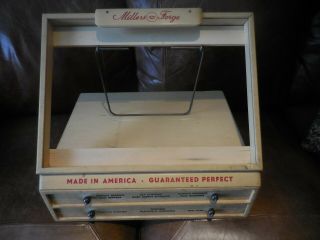 Vtg Wood Millers Forge Drug Hardware Store Counter Top Display Case W/ Drawers