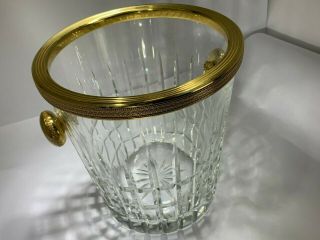 Elegant Large French Dore Gilt and Cut Crystal Wine/Champagne/Ice Bucket 2