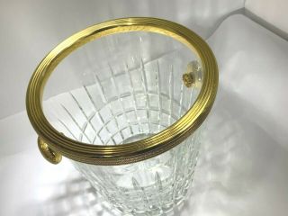Elegant Large French Dore Gilt and Cut Crystal Wine/Champagne/Ice Bucket 3