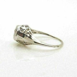 14k White Gold Girls Vintage Diamond Ring 2
