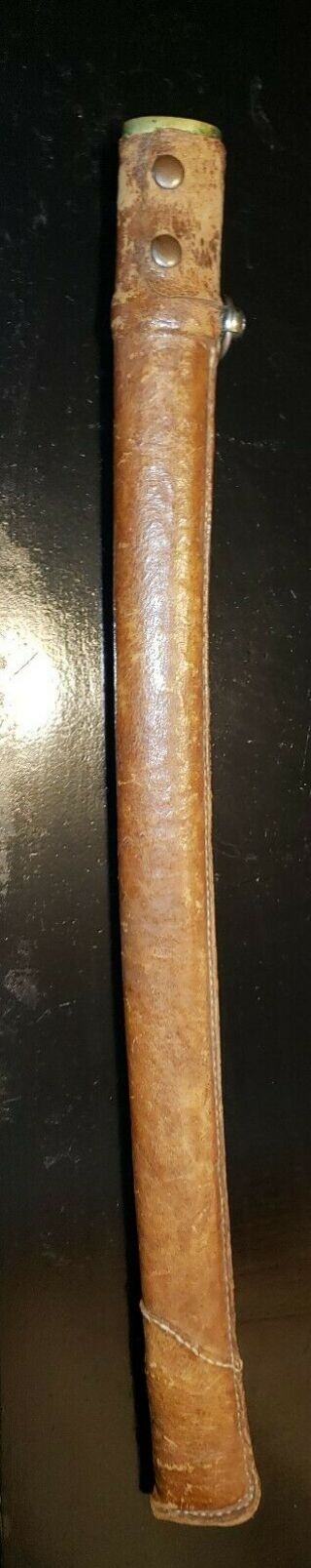Ww2 Japanese Sword Shin Gunto Wood With Leather Scabbard Parts Collectible Part