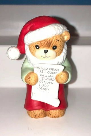 Vintage - 1985 - Enesco - Lucy And Me Bear - Santa With The Good List - It