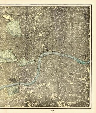 1895 Antique LONDON ENGLAND Street MAP City Map of London Gallery Wall Art 7093 2
