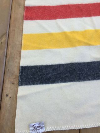 Vintage Faribault Point Trapper Striped Wool Blanket 70 X 94 2