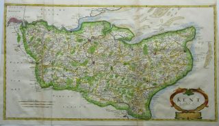 Antique Map Of Kent By Robert Morden 1753