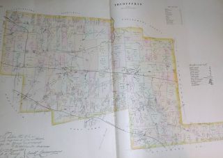 Tredyffrin Township Chester County 1883 Map Color Antique Pennsylvania