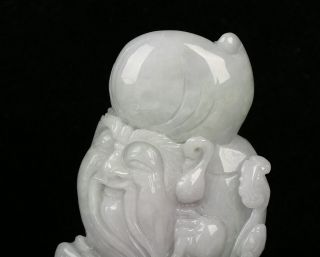 Cert ' d 2 Color Natural Grade A Jade Statue Sculpture longevity God r071042 3