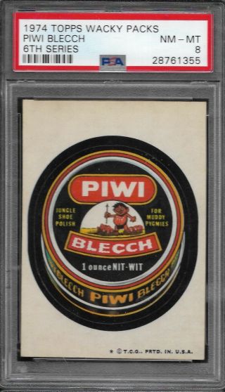 Psa 8 1974 Topps Wacky Packs Piwi Blecch 6th Series