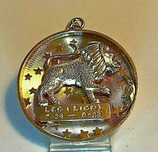Vintage14k Gold Zodiac Leo Lion Medallion Pendant Necklace