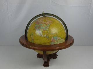 Vintage George Cram Co.  Butler World Globe 12 " W/ Wood Stand