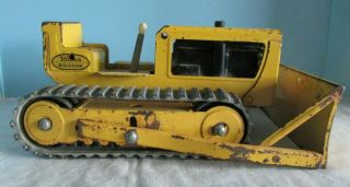 Vintage Tonka Bulldozer All Pressed Steel Yellow