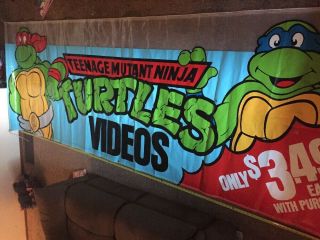 Teenage Mutant Ninja Turtles Vhs Banner Display Burger King 13 Feet Long Rare