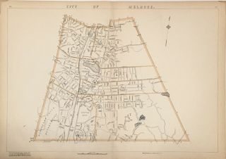 1907 Map City Of Melrose,  Ell Pond,  Highland,  Mass,  Ma,  Massachusetts,  Old