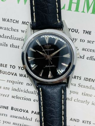 Mens Vintage Wittnauer Black Dial Automatic Watch,  Swiss Made,