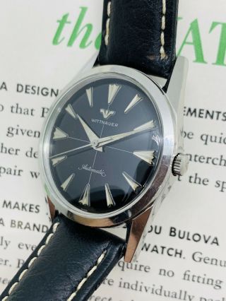 Mens Vintage Wittnauer Black Dial Automatic Watch,  Swiss Made, 2
