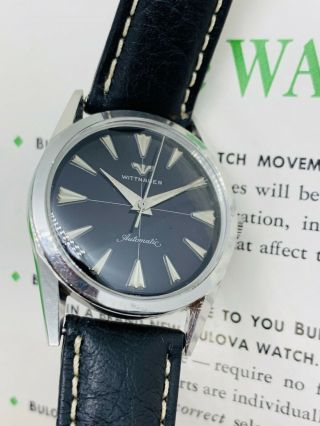Mens Vintage Wittnauer Black Dial Automatic Watch,  Swiss Made, 3