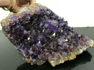 Vtg Large Amethyst Geologist Mineral Crystal Energy Geode Specimen Rock 6lbs