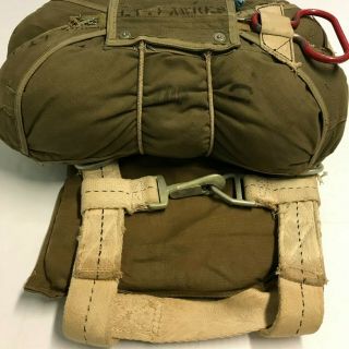 WWII 1943 AAF Red Group Chest Parachute,  Harness and Back Pad 3