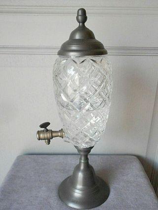 1960s Vintage French Metal Cutted Glass Absinthe Fountain