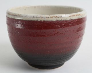 Mino Ware Japanese Pottery Large Bowl Sangria Red & Black (matcha/rice Bowl)