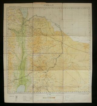 Trans - Jordan (amman) 1937 Map By The Department Of Lands & Surveys