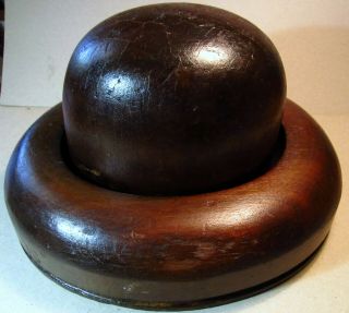 Anitque Millinery Wood Hat Block Mold Brim Form 6 155 Primitive Wooden Maker