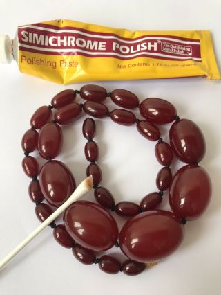 52g Vintage Cherry Bakelite Bead Necklace Simichrome