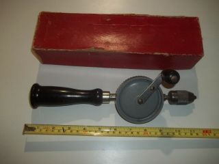 Vintage Millers Falls Single Pinion 1/4 " No.  1420 Hand Drill And Box U.  S.  A.