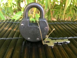 Vintage Antique F - S Padlock Lock With Key Padlock =)