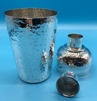 Plata Lappas Hand Hammered Silver Plated Martini Shaker With Strainer
