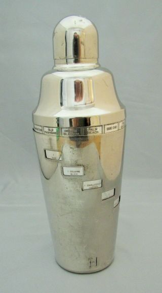 Napier Silverplate Dial A Drink Recipe Cocktail Shaker Mixer Barware Art Deco