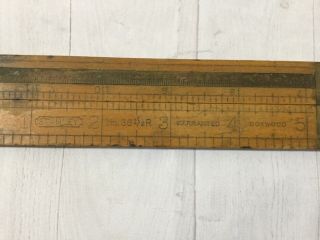 Vintage Stanley No.  36 1/2 Boxwood Brass Folding Ruler Carpenter Measuring Tape