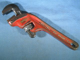 Vintage Ridgid E8 8 " Offset Pipe Wrench Usa Tool