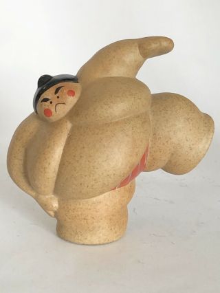 Angry Sumo Wrestler Ceramic Figurine Statue Side Standing 3 "
