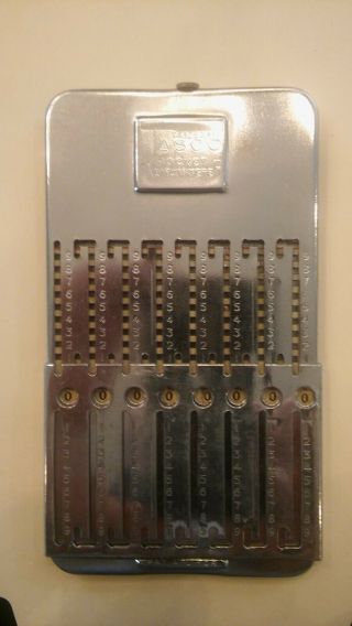 Antique Collectible Arithmometer Mechanical Calculator Box & Instructions