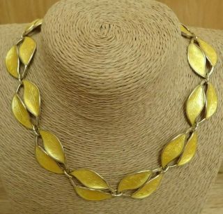David Andersen Sterling Silver Yellow Enamel Leaf Necklace Bracelet Set anderson 2