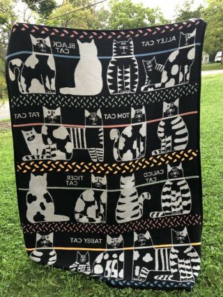 San Marcos 78” X 59” Cat Breed Tabby Tom Black Calico Acrylic Blend Blanket 3