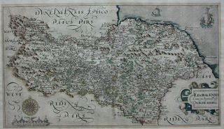 North Yorkshire Antique Map 