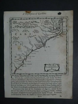 1688 Robert Morden Atlas Map Carolina - United States Of America