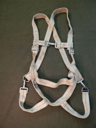 Wwii U.  S.  Army Air Force,  U.  S.  Navy Pilot Parachute Harness,  White,  Great Cond.