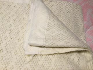 Vintage Early’s Woven Luxury Acrylic Thermal Blanket Queen ivory satin edge 2