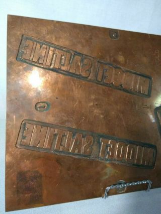 Antique Copper Engraving Printing Plate Advertising - Midget Saltine Crackers 2