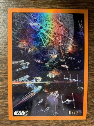 2019 Star Wars Topps Chrome Star Wars A Hope Poster Orange Refractor 5/25 Sp